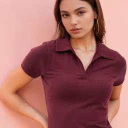 Stylecast X Slyck Shirt Style Crop Top-image-25