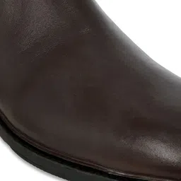 Allen Cooper Men Textured Leather Anti-Skid Block-Heeled Chelsea Boots image 3