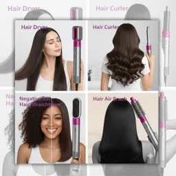 PROSPERA Comb for Straightening,Curling Appliances with 5 Interchangeable Brushes Hot Deal 5 in 1 Pro Hair Styler, Hot Air Brush Hair Styler image 4