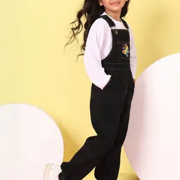 Superminis Girls Embroidered Dungaree With T-Shirt image 5