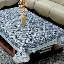 KANUSHI INDUSTRIES Grey & Blue Geometric Printed Waterproof 4-Seater Table Cover-image-15