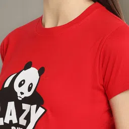 Dreambe Women Pack of 2 Typography Printed Round Neck Cotton T-shirts image 2