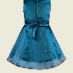 wish karo Girls Solid No Sleeve Fit and Flare Frock Dress image 2