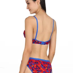 samvar Women Red Cotton Bra Panty Set for Lingerie Set Undergarments Pack of 1 image 2