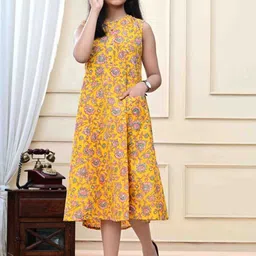 DMP EXPORT Floral Print A-Line Midi Dress image 2