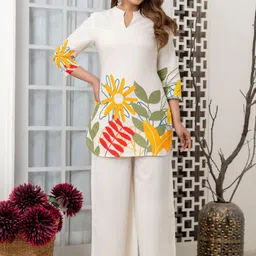 ETC Floral Printed Tunic & Palazzos Co-Ord Set image 2