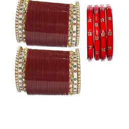 Shopmart Set Of 6 Stone Studded Bangles-picture-13