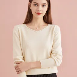 DressBerry Women V-Neck Long Sleeves Pullover-picture-42