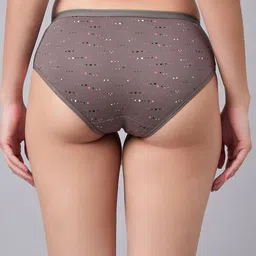 SIMOH Pack Of 4 Printed Mid-Rise Hipster Briefs - H5102_Grey_Pink_Navy_Grey image 5