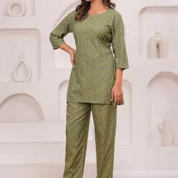 corsica mad fury Ethnic Motifs Printed Pure Cotton Tunic With Trousers image 2