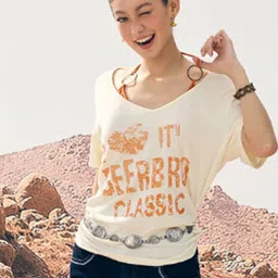 LULU & SKY Women Typography Printed V-Neck 1 T-shirt-picture-11