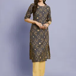 Ethnic basket Women Multicoloured Poly Crepe Kurta Sets-picture-30
