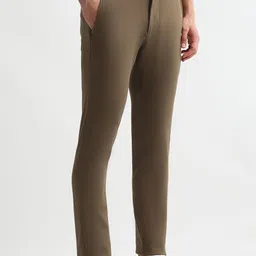 Arrow Sport Men Self Design Mid-Rise Slim Fit Trousers image 2