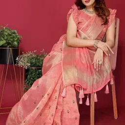 DIVASTRI Woven Design Embroidered Handloom Saree image 3