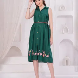 KALINI Floral Embroidered Fit & Flare Dress image 5