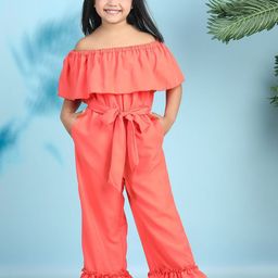 Cutiekins Girls Off-Shoulder Basic Jumpsuit-picture-0