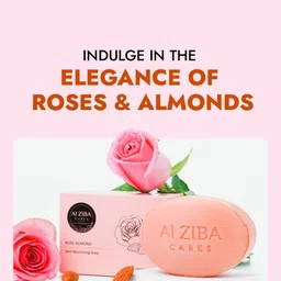 ALZIBA CARES Set Of 4 Rose Almond Skin Nourishing Bathing Soap Bar- 100g Each image 5
