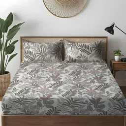 WEAVE AND DECOR White & Brown Ethnic Motifs 300 TC Bedsheet with 2 Pillow Covers-picture-23
