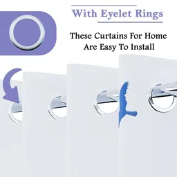 Kuber Industries White & Blue Door Curtain image 3