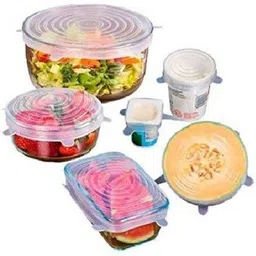 ablue clipper Silicone Stretchable Lid Cover for Bowls, Cups, mugs, pots 10 inch Lid Set, Pack of 6 image 4