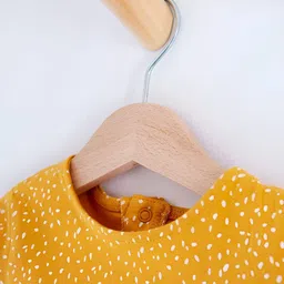 SuperGeneriX Beige 10-Pcs Wooden Clothes Open Ended Hangers image 3