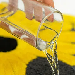 bsb home Black & Yellow Patterned 2000 GSM Anti-Skid Microfiber Bath Rugs image 4