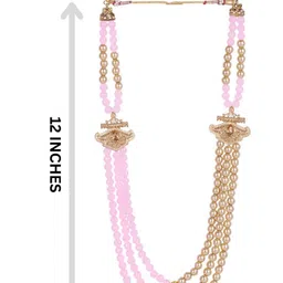 JIYANSHI FASHION Men Gold-Plated Artificial Stones Studded And Beaded Necklace image 3