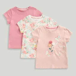 mothercare Girls Floral 3 Printed T-shirt-image-33