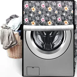 The Furnishing Tree Washing Machine Cover Floral Grey Compatible for Bosch 6 Kg Fully-Automatic Fro image 4