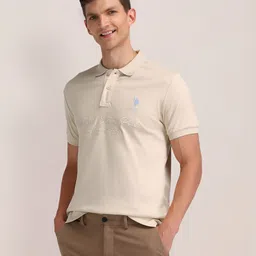 U.S. Polo Assn. Men Solid Cotton Slim Fit T-shirt image 1