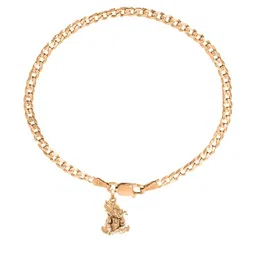 AKSHAT SAPPHIRE Men 92.5 Sterling Silver Gold-Plated Ganesha Pendant With Charm Bracelet-picture-26