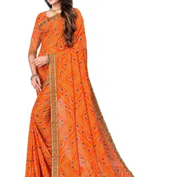 KANOODA Bandhani Embroidered Pure Georgette Saree image 2