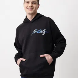 Mast & Harbour Conversational Printed Drop Shoulder Hooded Sweatshirt image 3