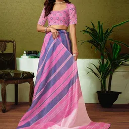 KALINI Striped Pure Cotton Saree image 4