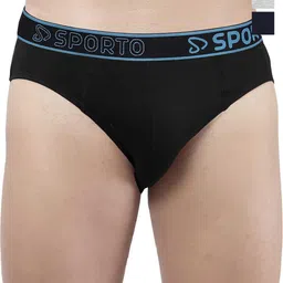 Sporto by Macho Men Pack Of 3 Cotton Knitted Basic Briefs - Sporto_M1010-B(1)-G(1)-N(1)-S-picture-38