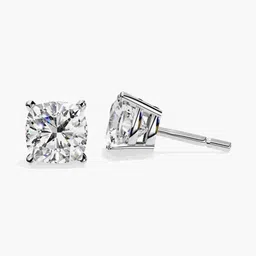 VALANOVA 14Kt White Gold Lab Grown Diamond Stud Earrings - 1.19 g image 5