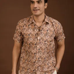 BAESD Men Standard Spread Collar Ethnic Motifs Printed Polycotton Casual Shirt-image-9