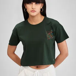 SPYKAR Women Applique Boxy T-shirt-picture-7