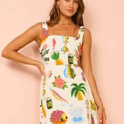 StyleCast Women Tropical Printed Shoulder Straps Bodycon Dress image 3