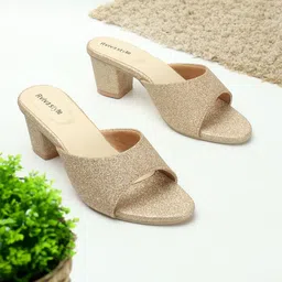 AVIVASTYLE Textured Block Peep Toes-image-61