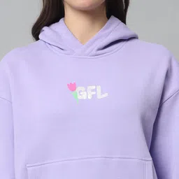 GRIFFEL Women Printed Hooded Pullover Sweatshirt image 2