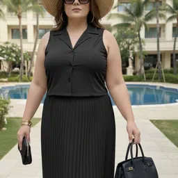 U&F Beyond Shirt Collar Waistcoat With Skirt Co-Ords image 2