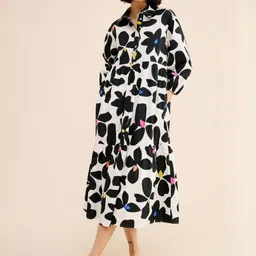 Roadster Women Black Printed BLENDED Fit and Flare Dresses-picture-14