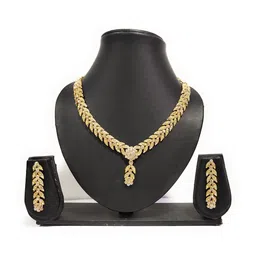 Women Click Gold Plated Stones Studded Jewellery Set-picture-35