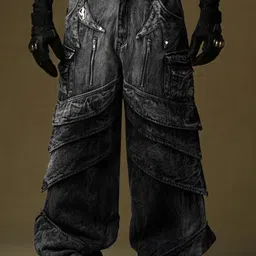 HOLY HEADEN Men Baggy Fit Low-Rise Denim Jeans-image-2