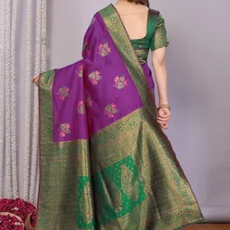 Snofi Creation Woven Design Zari Kanjeevaram Saree image 3