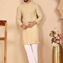 Anouk Rustic Men Embroidered Regular Chikankari Pure Cotton Kurta with Pyjamas-picture-2