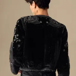 Marks & Spencer Autograph Women Embroidered Tailored Crop Jacket image 4