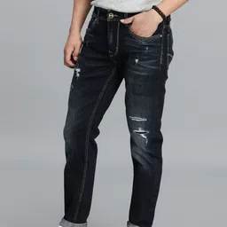 Rookies Men Skinny Fit Low-Rise Mildly Distressed Light Fade Stretchable Jeans image 4