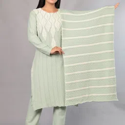 The Zigar Studio Women Woven Design Kurta with Trousers & Dupatta-picture-24